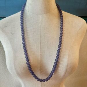Purple beaded long necklace